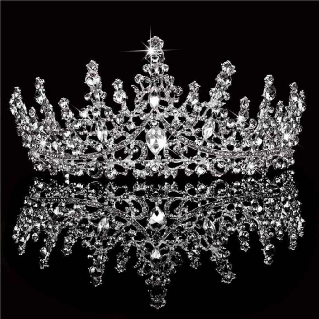 Silver Wedding Bridal Tiara Crown Headpieces Crystal Rhinestone Diamond Bling